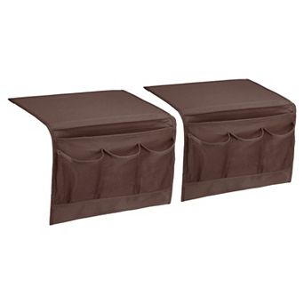 2 pc Bedside Caddy, Bed Caddy Bedside Organizer Bed Hanging Caddy 4 Pockets Hanging Storage Bag