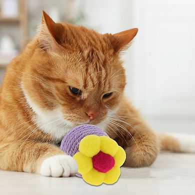 Cat Playing Ball, Interactive Cat Balls, Safe Teeth Cleaning Cat Chew Balls 2.56"x2.01"
