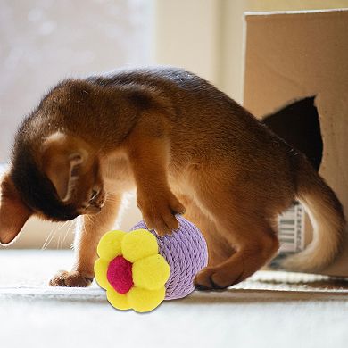 Cat Playing Ball, Interactive Cat Balls, Safe Teeth Cleaning Cat Chew Balls 2.56"x2.01"