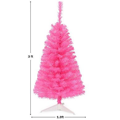 Costway 3ft Unlit Artificial Christmas Halloween Mini Tree with Plastic Stand