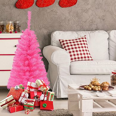 Costway 3ft Unlit Artificial Christmas Halloween Mini Tree with Plastic Stand