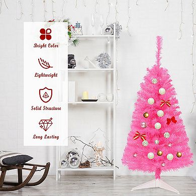 Costway 3ft Unlit Artificial Christmas Halloween Mini Tree with Plastic Stand