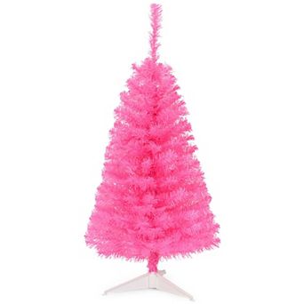 Costway 3ft Unlit Artificial Christmas Halloween Mini Tree with Plastic Stand