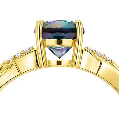 Luna Mia 10k Yellow Gold Gemstone & Diamond Accent Ring