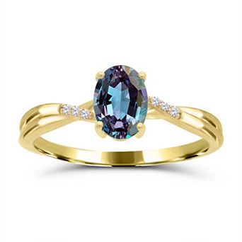 Luna Mia 10k Yellow Gold Gemstone & Diamond Accent Ring