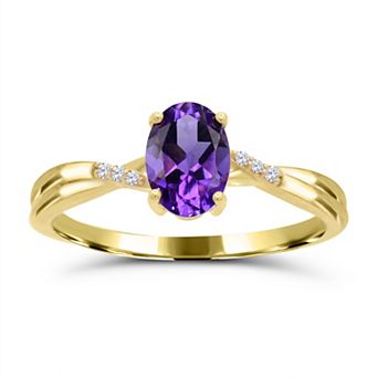Luna Mia 10k Yellow Gold Gemstone & Diamond Accent Ring