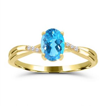 Luna Mia 10k Yellow Gold Gemstone & Diamond Accent Ring