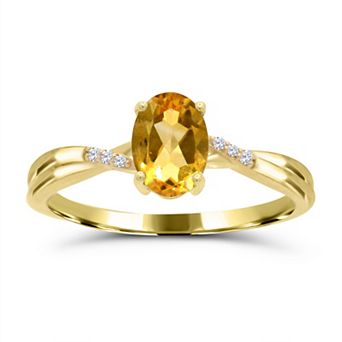 Luna Mia 10k Yellow Gold Gemstone & Diamond Accent Ring