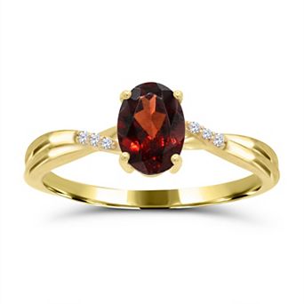 Luna Mia 10k Yellow Gold Gemstone & Diamond Accent Ring