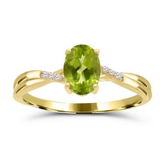 Luna Mia 10k Yellow Gold Gemstone & Diamond Accent Ring