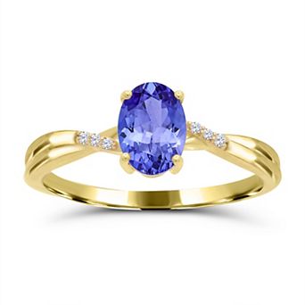 Luna Mia 10k Gold Gemstone & Diamond Accent Ring