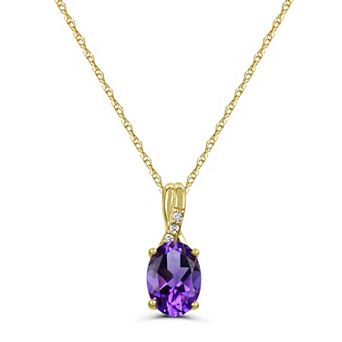 Luna Mia 10k Gold Lab-Created Gemstone & Diamond Pendant Necklace