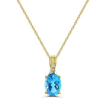 Luna Mia 10k Gold Lab-Created Gemstone & Diamond Pendant Necklace