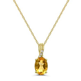 Luna Mia 10k Gold Lab-Created Gemstone & Diamond Pendant Necklace
