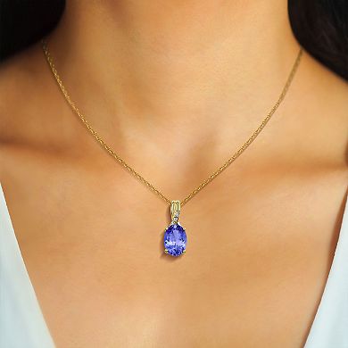 Luna Mia 10k Gold Gemstone & Diamond Pendant Necklace
