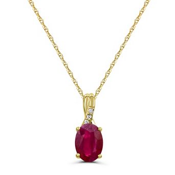 Luna Mia 10k Gold Gemstone & Diamond Pendant Necklace
