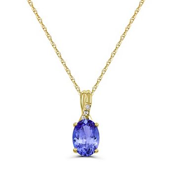 Luna Mia 10k Gold Gemstone & Diamond Pendant Necklace