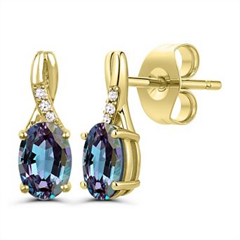 Luna Mia 10k Gold Gemstone & Diamond Accent Earrings