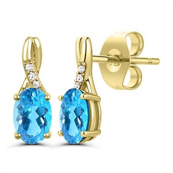 Luna Mia 10k Gold Gemstone & Diamond Accent Earrings