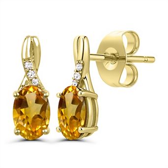Luna Mia 10k Gold Gemstone & Diamond Accent Earrings