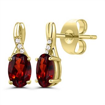 Luna Mia 10k Gold Gemstone & Diamond Accent Earrings
