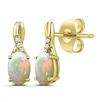 Luna Mia 10k Gold Gemstone & Diamond Accent Earrings