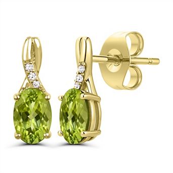 Luna Mia 10k Gold Gemstone & Diamond Accent Earrings