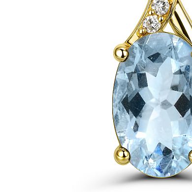 Luna Mia 10k Gold Aquamarine & Diamond Accent Earrings