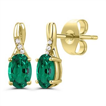Luna Mia 10k Gold Gemstone & Diamond Accent Earrings