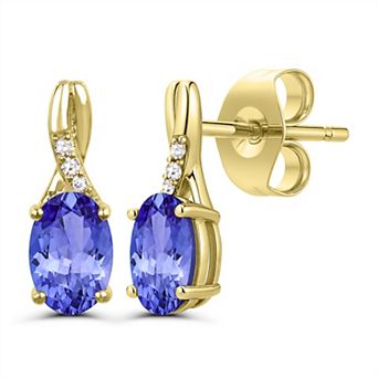 Luna Mia 10k Gold Gemstone & Diamond Accent Earrings