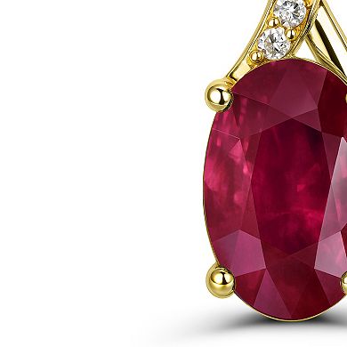 Luna Mia 10k Gold Ruby & Diamond Accent Earrings
