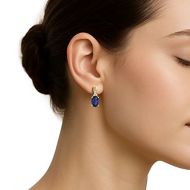 Luna Mia 10k Gold Blue Sapphire & Diamond Accent Earrings
