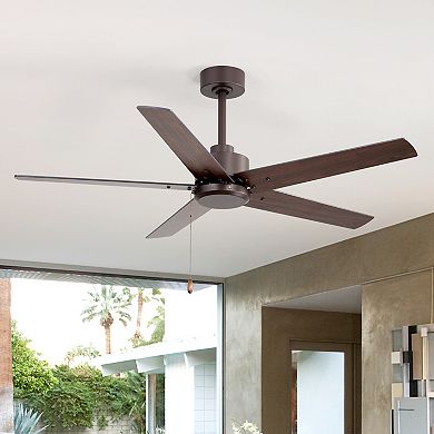 52 in Ceiling fan without light, 5 plywood blades, 3-speed AC motor, 5/10" downrods, pull chain