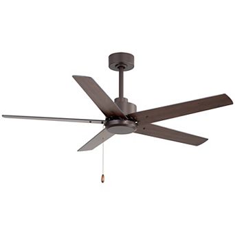 52 in Ceiling fan without light, 5 plywood blades, 3-speed AC motor, 5/10" downrods, pull chain