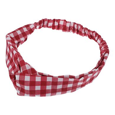 Fashion Plaid Pattern Cross Elastic Hairband for Women 1 Pc