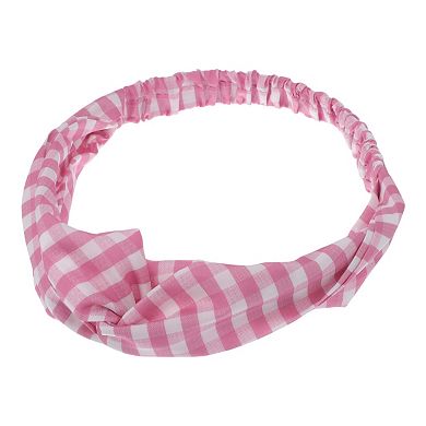 Fashion Plaid Pattern Cross Elastic Hairband for Women 1 Pc