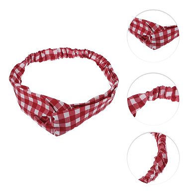 Fashion Plaid Pattern Cross Elastic Hairband for Women 1 Pc