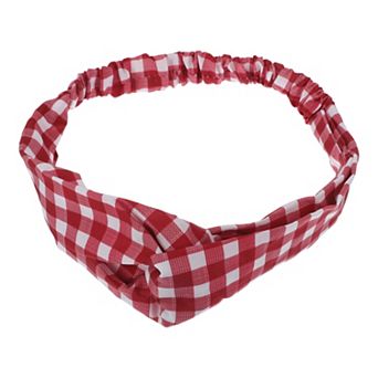 Fashion Plaid Pattern Cross Elastic Hairband for Women 1 pc