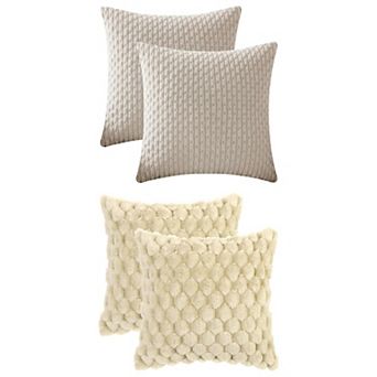 4 pc Soft Throw Pillow Covers, Decorative Throw Pillow Covers, Luxury Pillowcase for Sofa 16x16 Inch