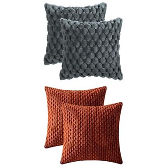 4 pc Soft Throw Pillow Covers, Decorative Throw Pillow Covers, Luxury Pillowcase for Sofa 16x16 Inch