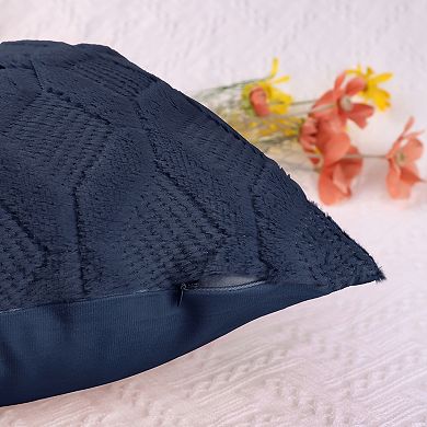 4Pcs Soft Short Plush and Geometric Decorative Throw Pillow Covers Cushion Covers 12x20&18x18 Inch