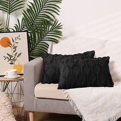 4Pcs Soft Decorative Throw Pillow Covers, Cushion Pillow Cover for Sofa Bedroom 12x20&18x18 Inch