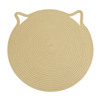 Cat Scratcher Mat, Cotton Rope Cat Scratch Pad, Round Horizontal Cat Floor Scratching Pad Rug