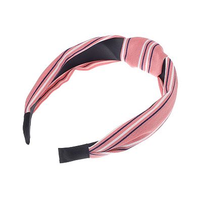Grace Stripe Pattern Wide Cross Knot Headbands for Women 1Pc