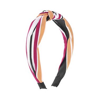 Grace Stripe Pattern Wide Cross Knot Headbands for Women 1 pc
