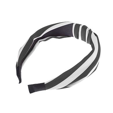 Grace Stripe Pattern Wide Cross Knot Headbands for Women 1 Pc
