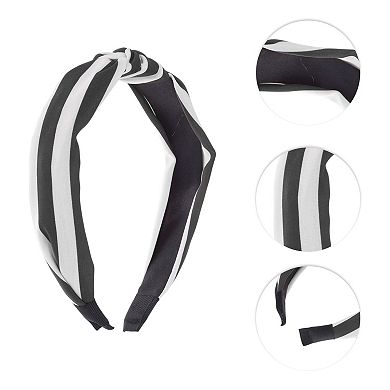 Grace Stripe Pattern Wide Cross Knot Headbands for Women 1 Pc