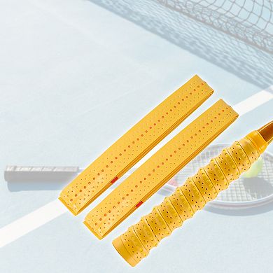 2 Pcs Tennis Racket Grip Tape, Perforated Ribbed Anti-Slip Racket Overgrip Tape