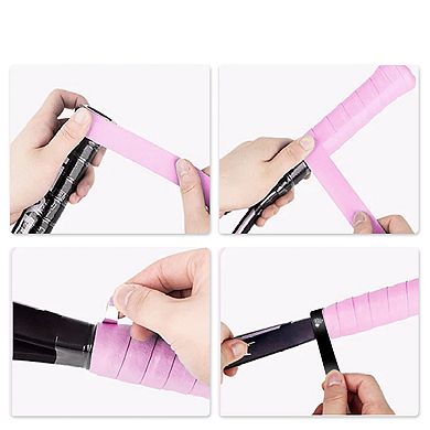 2 Pcs Tennis Racket Grip Tape, Perforated Ribbed Anti-Slip Racket Overgrip Tape