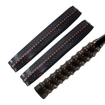2 pc Tennis Racket Grip Tape, Perforated Ribbed Anti-Slip Racket Overgrip Tape